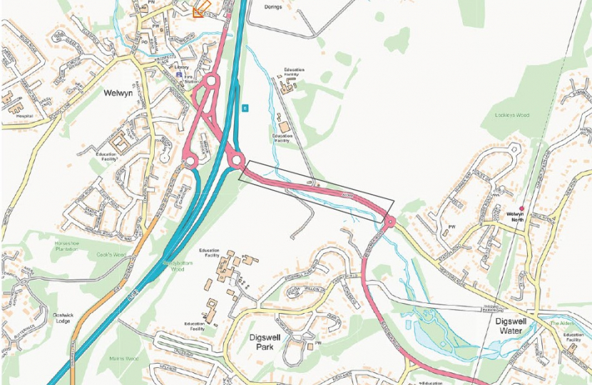 Map of the A1000 road