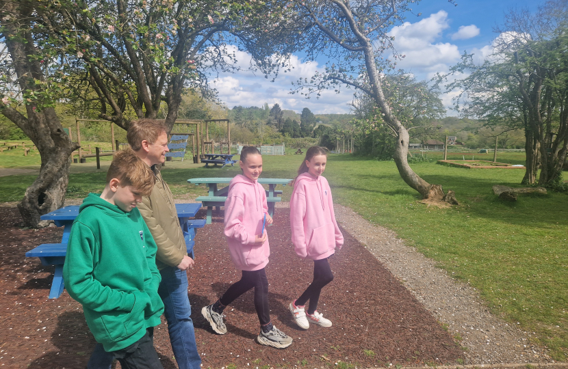 Grant on school tour with Year 6 pupils