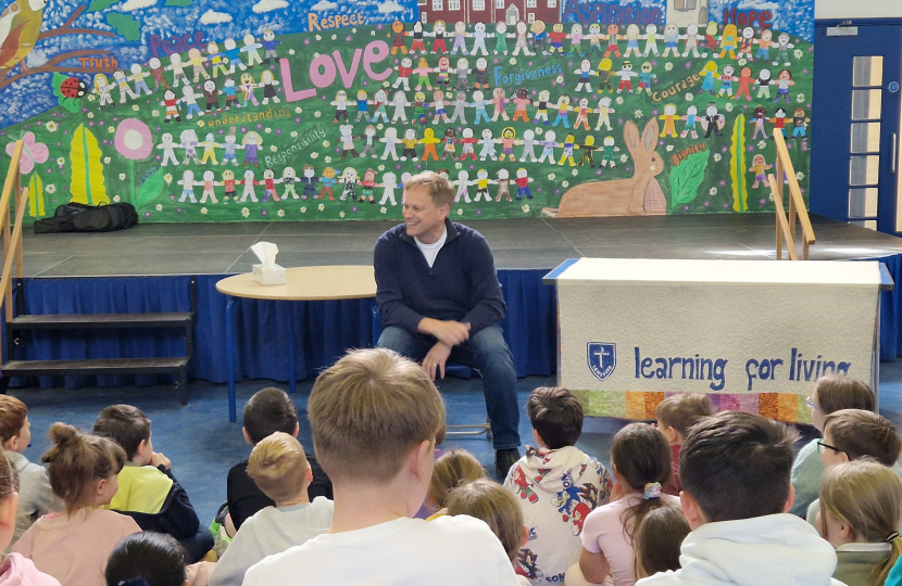 Grant answering pupils' questions