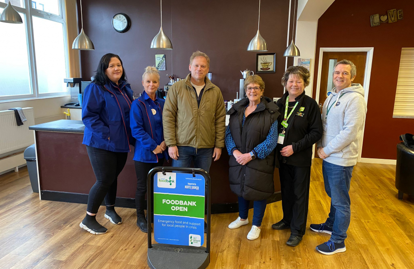 Picture of Grant with members of the team at Hatfield Food Bank